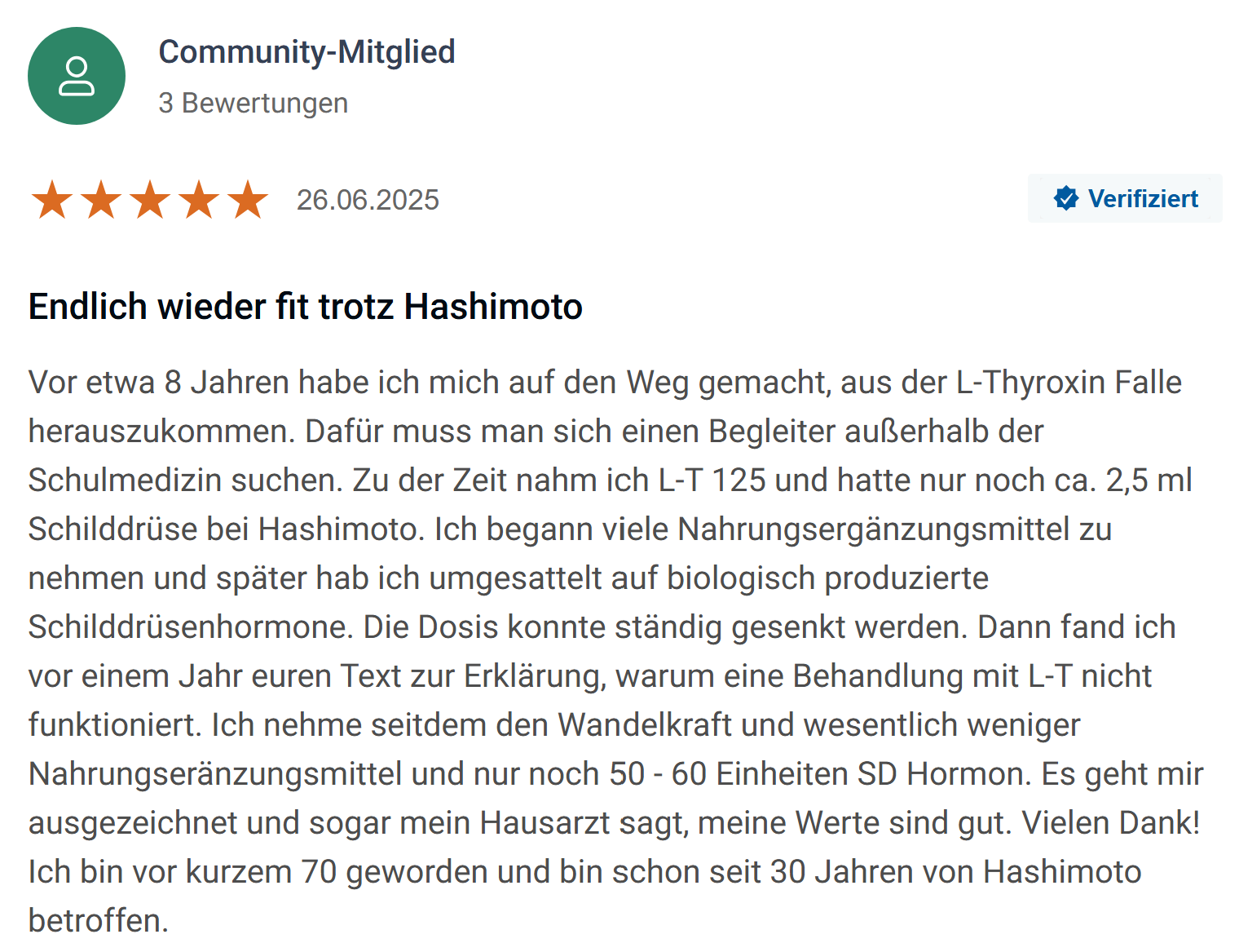 Kundenbewertung